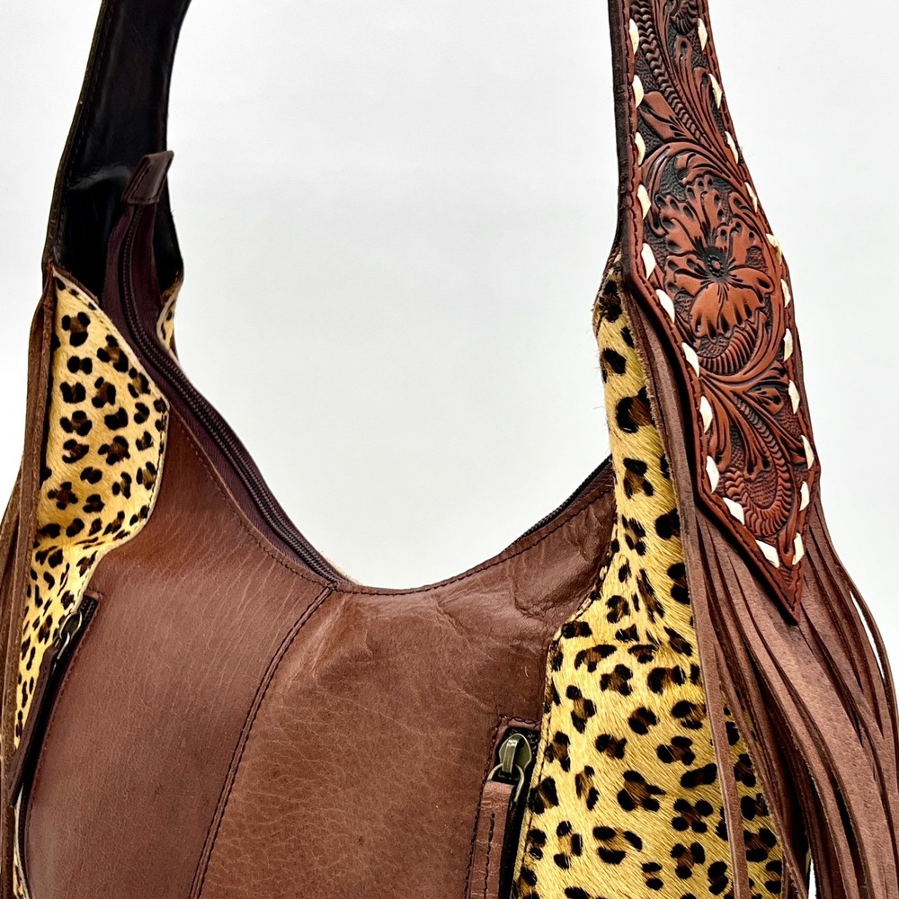 AD American Darling Tooled Cheetah Cowhide/Leather Western Conceal Bag $259 MSRP - Picture 6 of 16